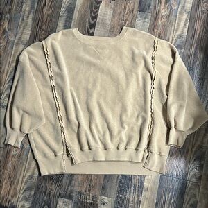 American Eagle Outfitters Beige Crew Neck Sweater
